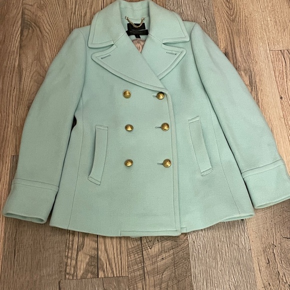 JCrew Majesty Peacoat in Stadium Cloth  Minty Green - Size 2 - Picture 1 of 11